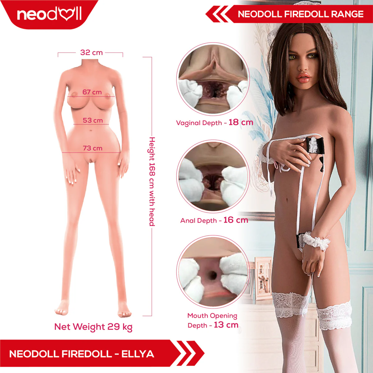 Fire Doll- Ellya - Realistische Sex-Puppe - 168cm - Leicht Gebräunt - Image 21