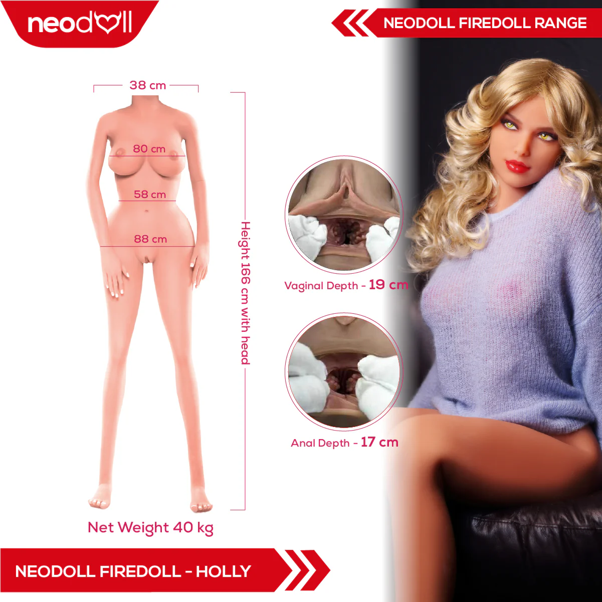 Fire Doll – Holly – Realistische Sexpuppe – Gelbrust – 166 cm – hellbraun - Image 3