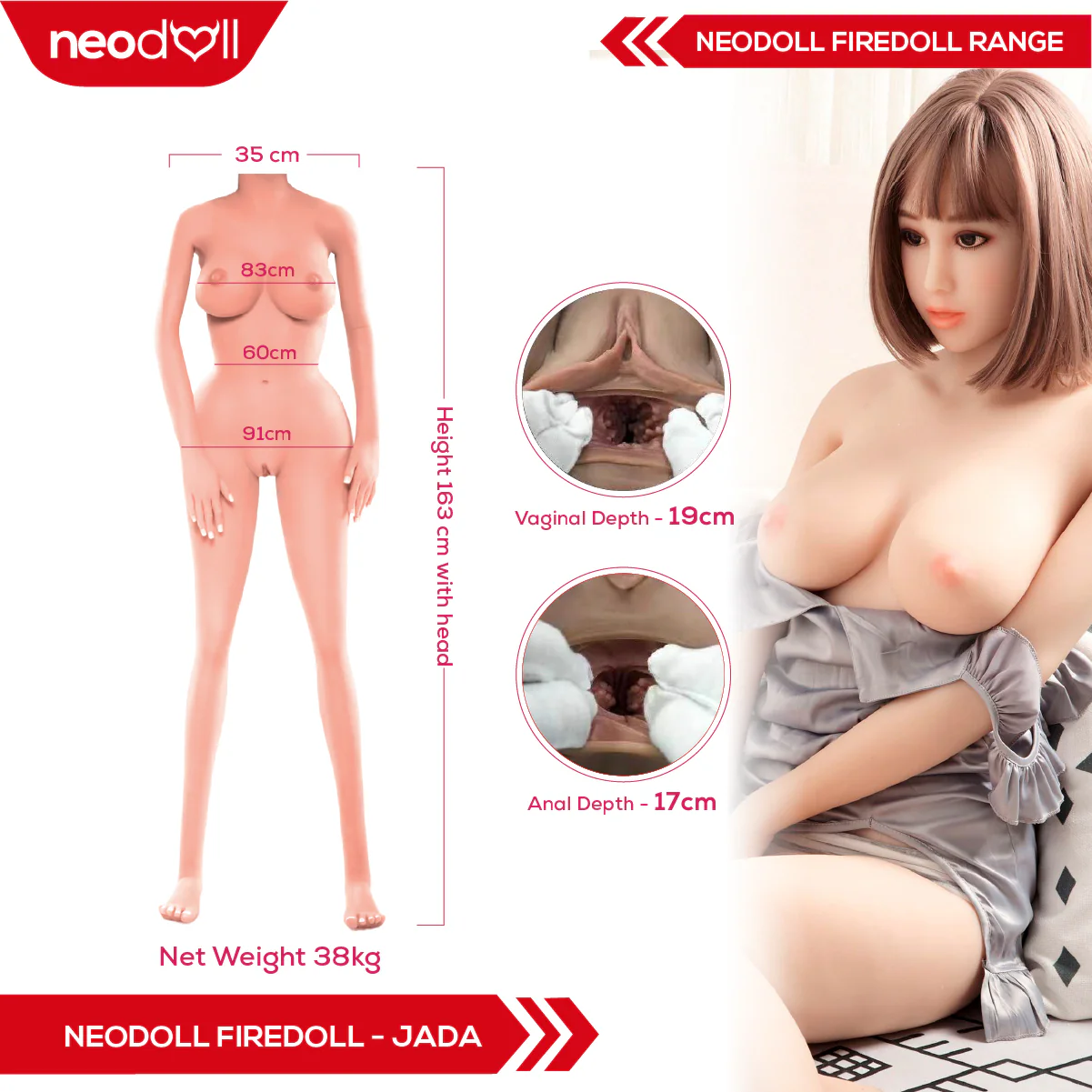 Fire Doll- Jada - Realistische Sex-Puppe - 163cm - Natürlich - Image 3