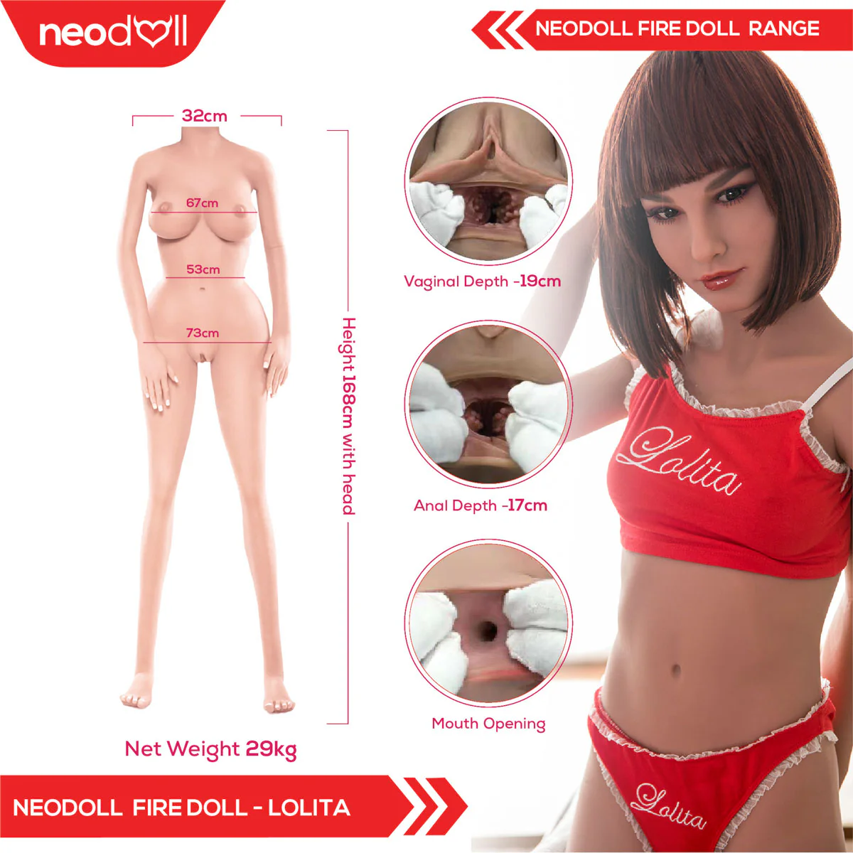 Fire Doll- Lolita - Realistische Sex-Puppe - 168cm - Leicht Gebräunt - Image 3