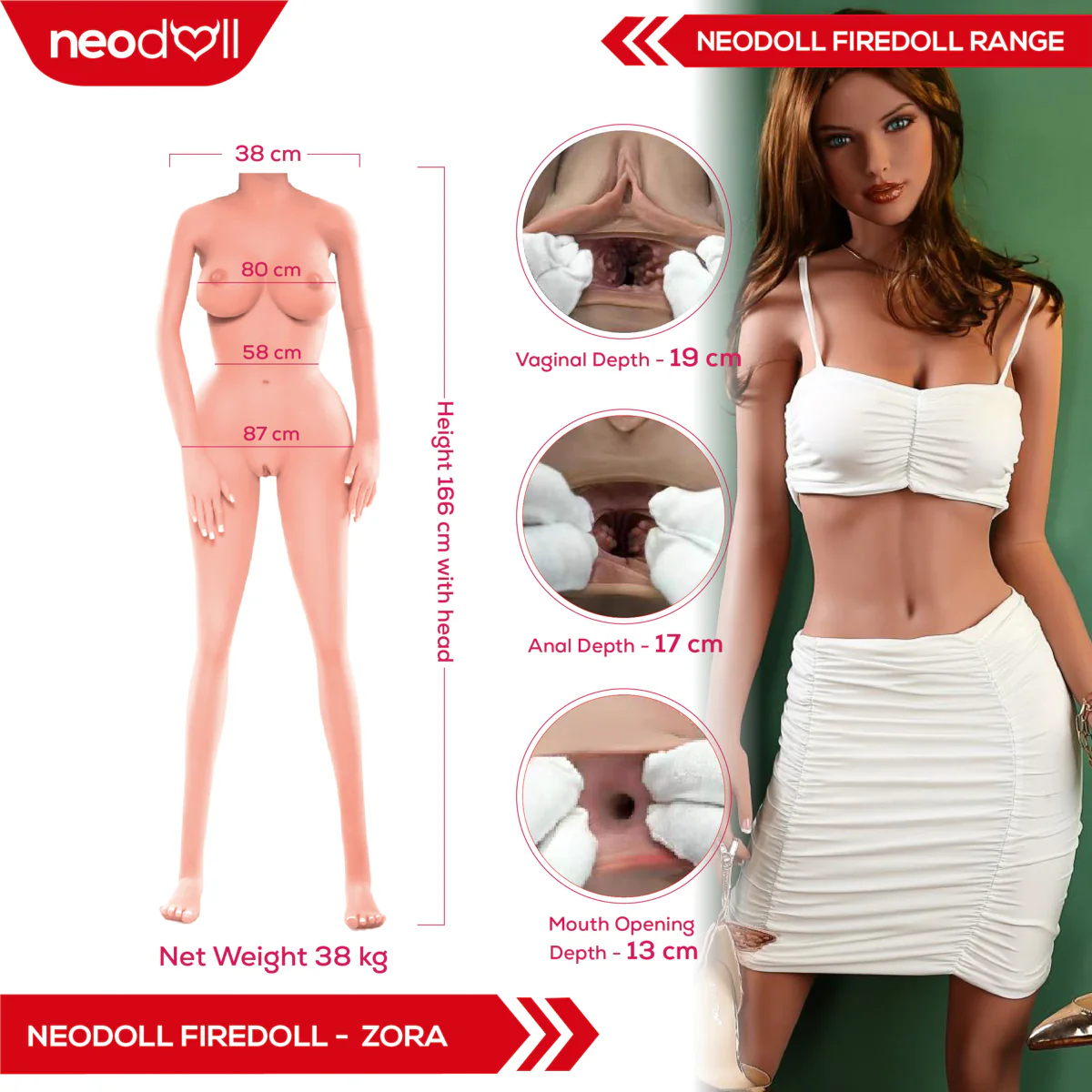 Fire Doll – Zora – Realistische Sexpuppe – Gelbrust – 166 cm – Hellbraun - Image 3