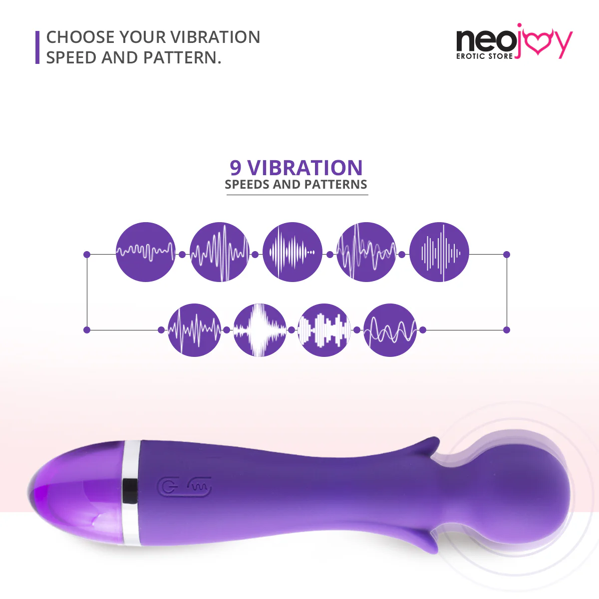 NeoJoy 9 Function Wand - Pink - Purple - Image 3