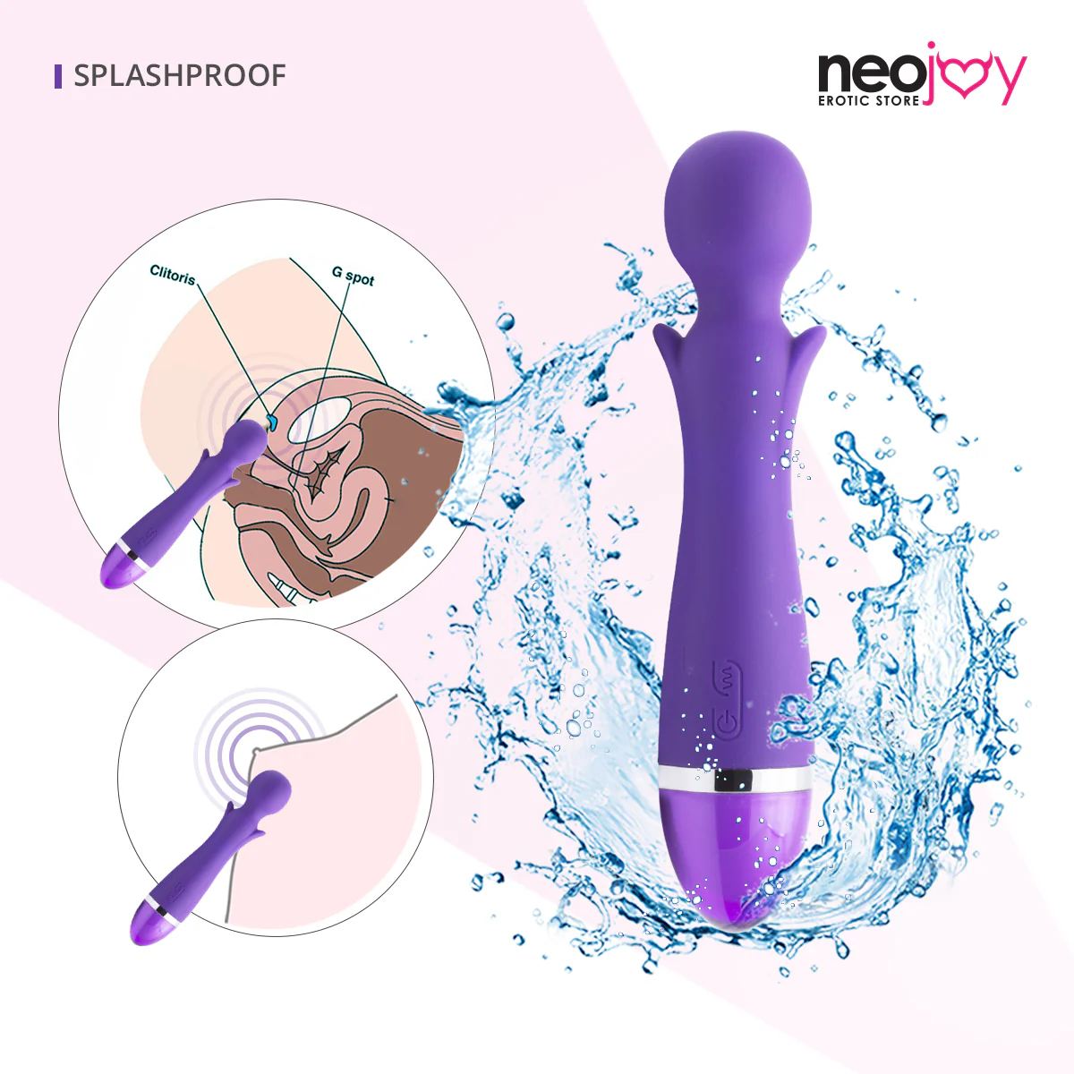 NeoJoy 9 Function Wand - Pink - Purple - Image 4