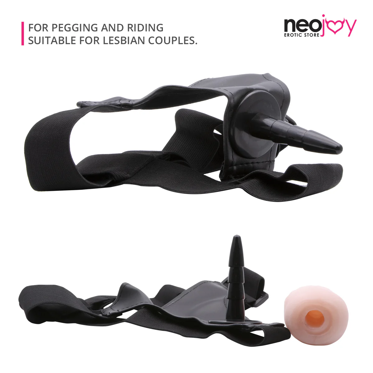 Neojoy Dong Harness - Realistischer Dildo Strap-On Harness - Sexspielzeug zum lesbische Paare - Pegging Riding - G-Punkt-Penetration - Image 3