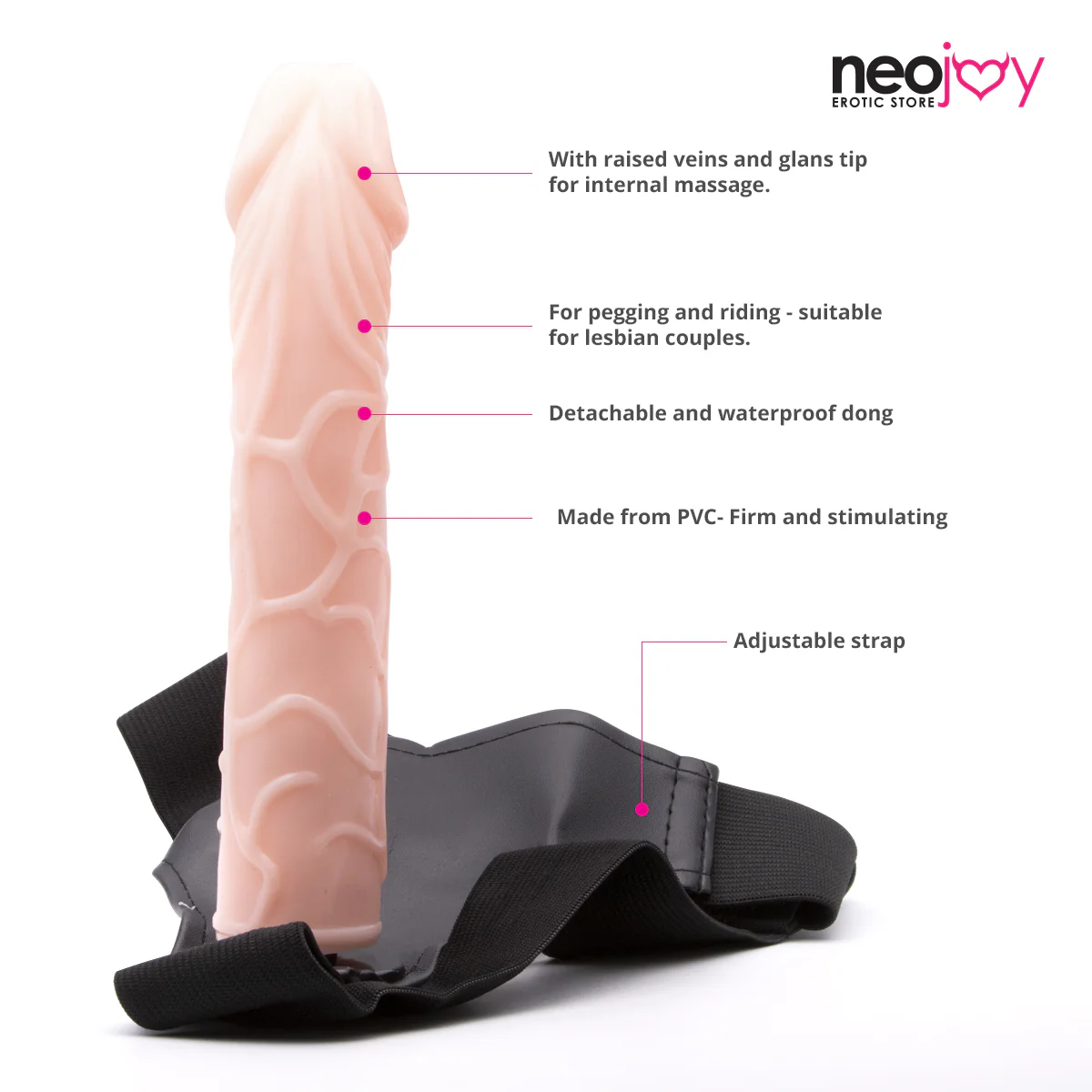 Neojoy Perfect Partner - Realistischer Dildo-Strap-On-Gurt - Sexspielzeug zum lesbische Paare - Pegging Reiten - G-Punkt-Penetration - Image 6